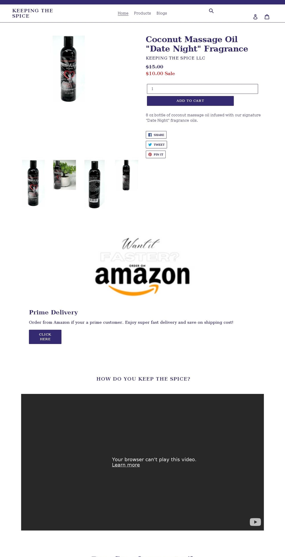 keepingthespice.com shopify website screenshot