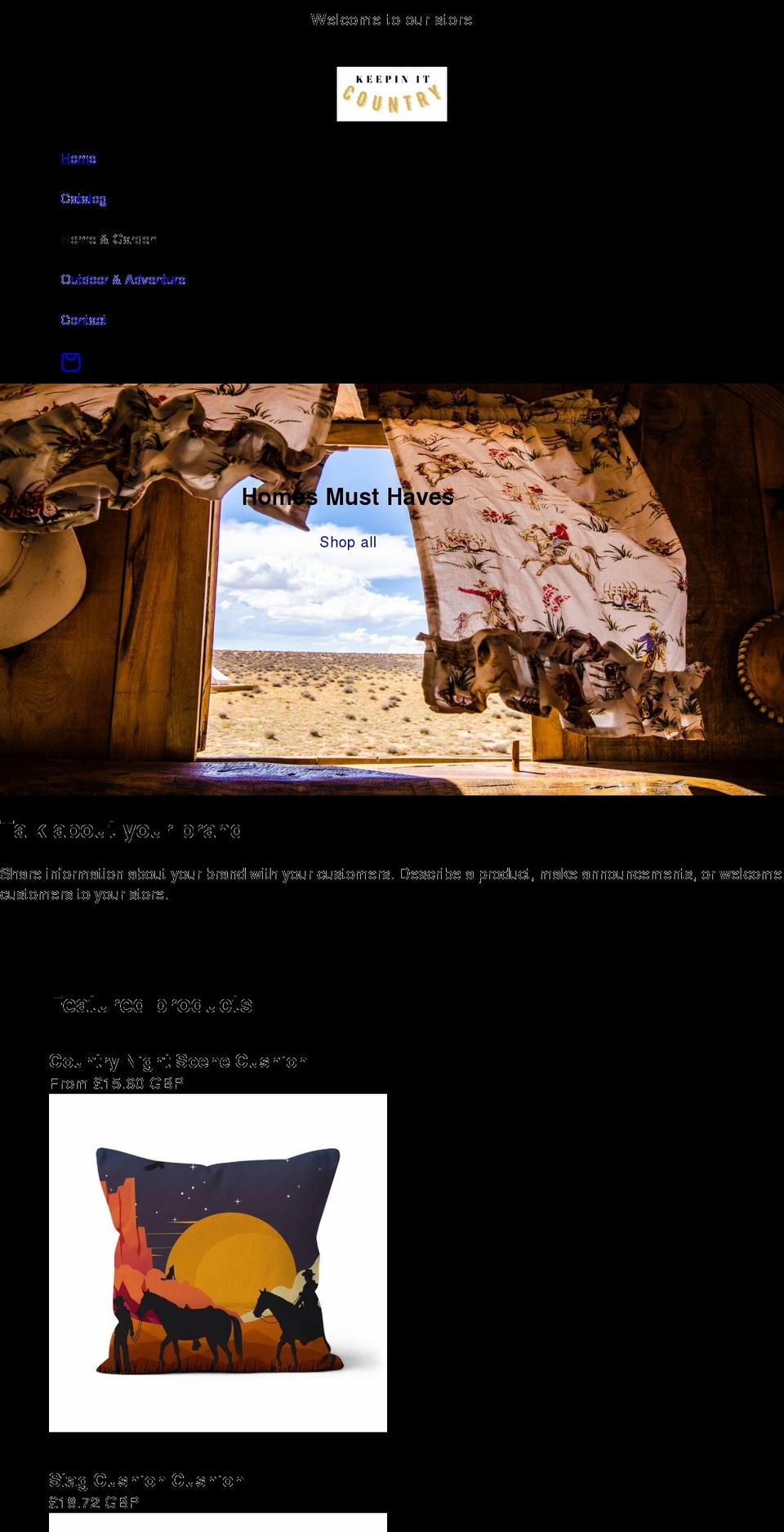 keepinitcountry.co.uk shopify website screenshot