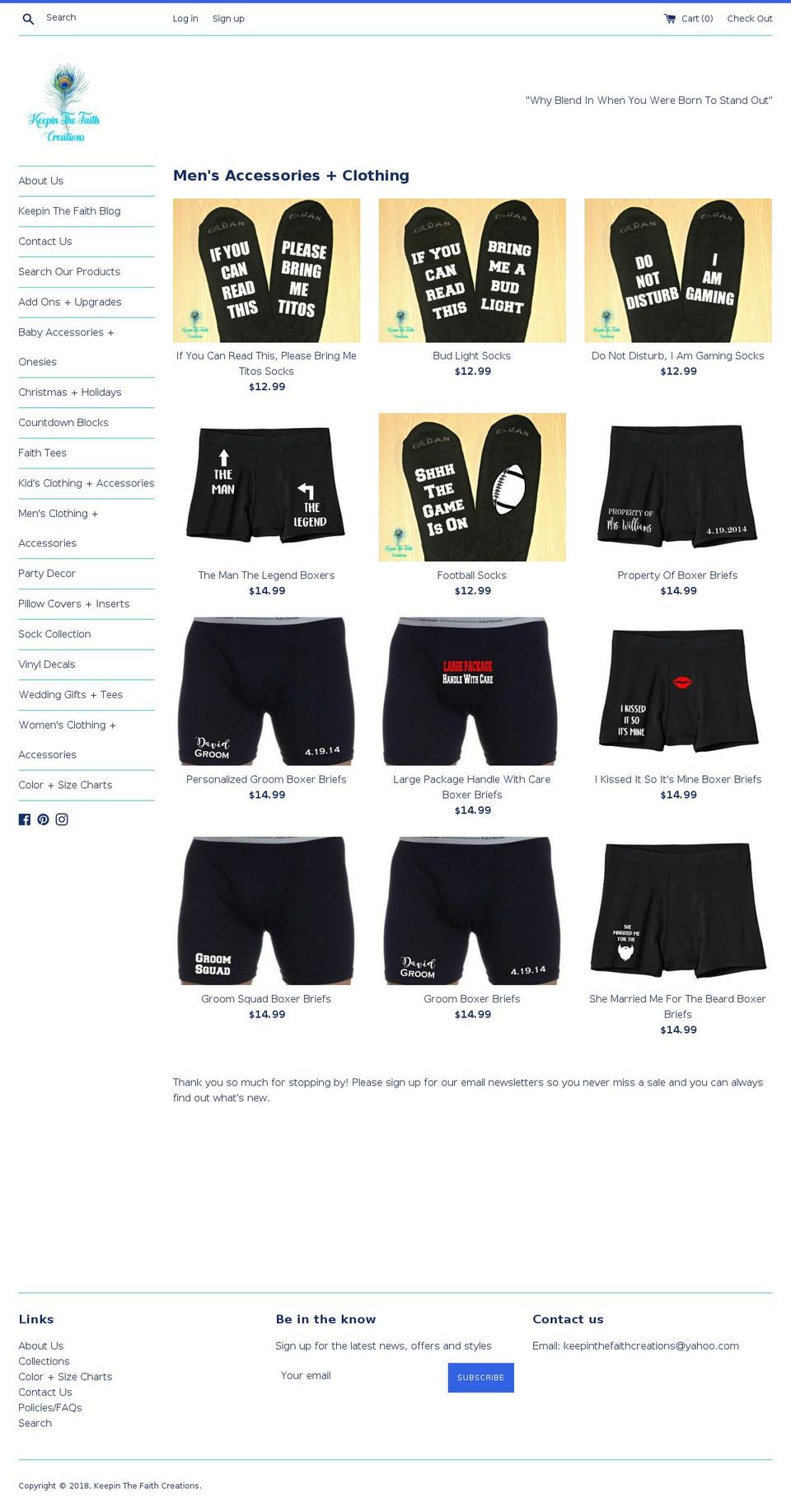 keepinthefaithcreations.com — Shopify storefront screenshot