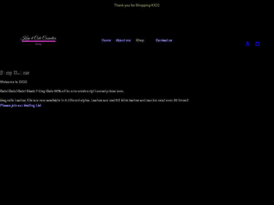 keepitcutecosmeticsllc.com shopify website screenshot