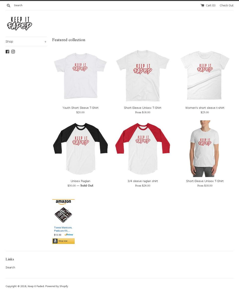 keepitfaded.com — Shopify storefront screenshot