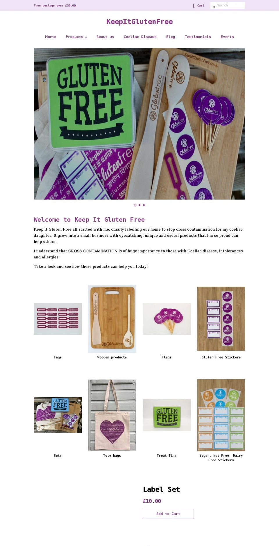 keepitglutenfree.co.uk shopify website screenshot