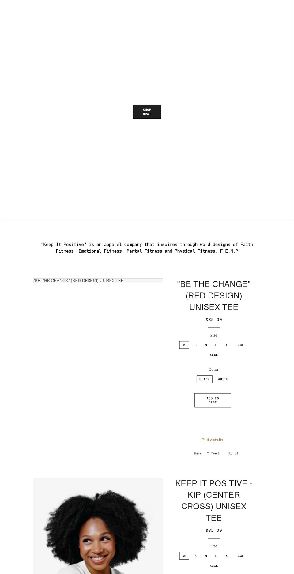 keepitpositive-kip.com shopify website screenshot