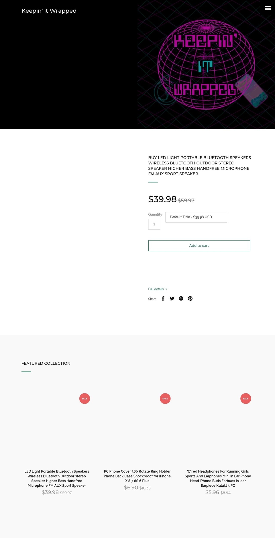 keepitwrapped.com — Shopify storefront screenshot