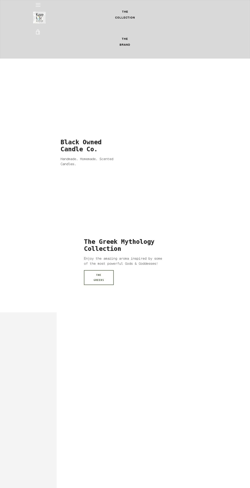 keeplifescentedcandles.com shopify website screenshot