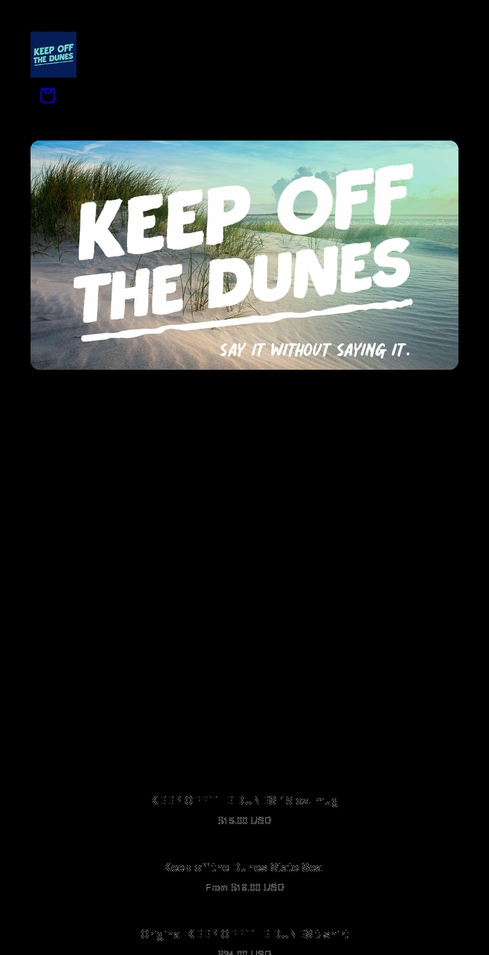 keepoffthedunes.com shopify website screenshot