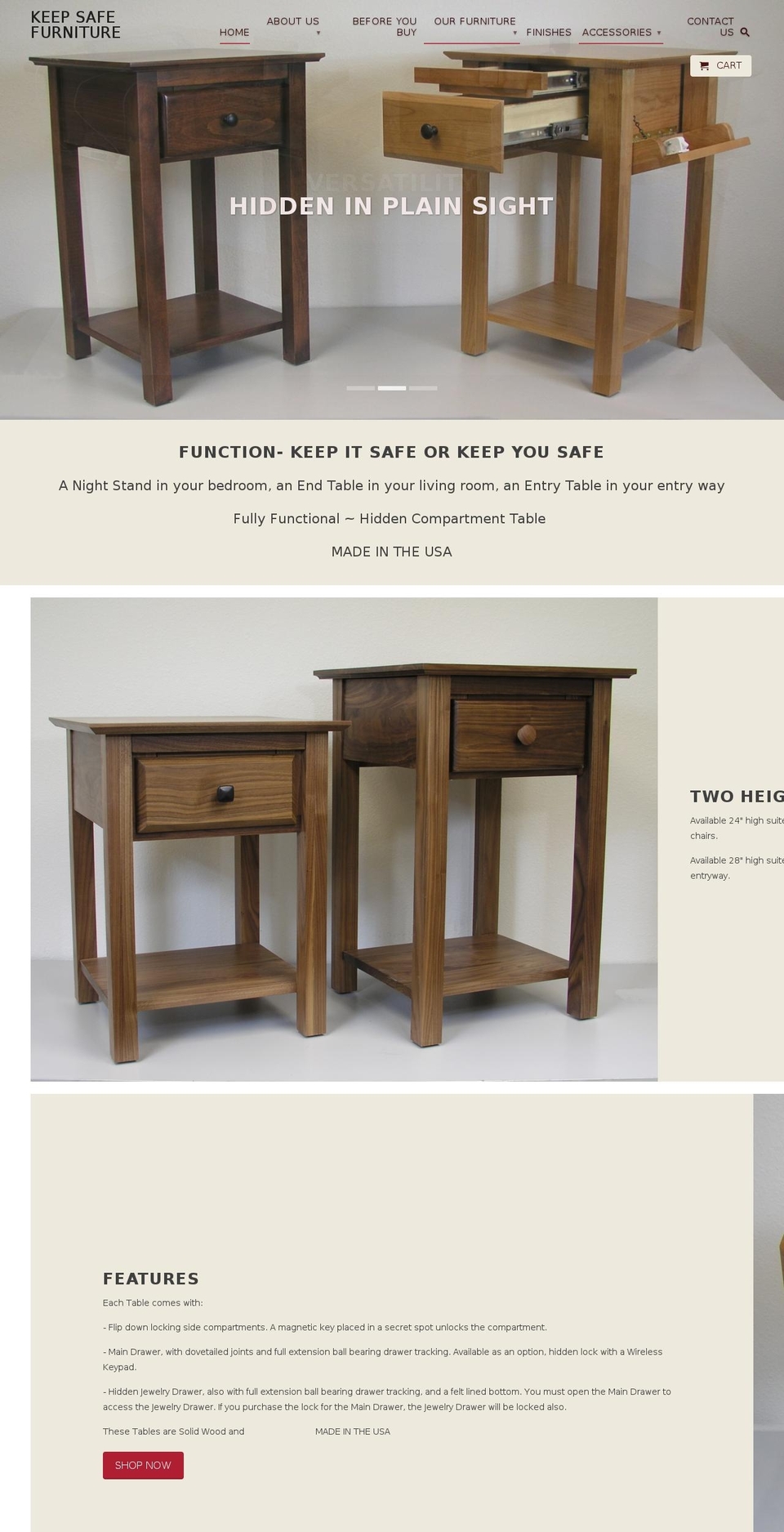 keepsafefurniture.com — Shopify storefront screenshot