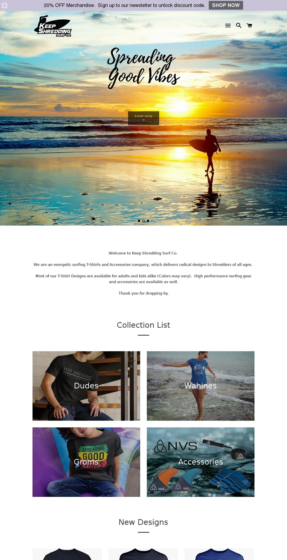 keepshreddingsurfco.com — Shopify storefront screenshot