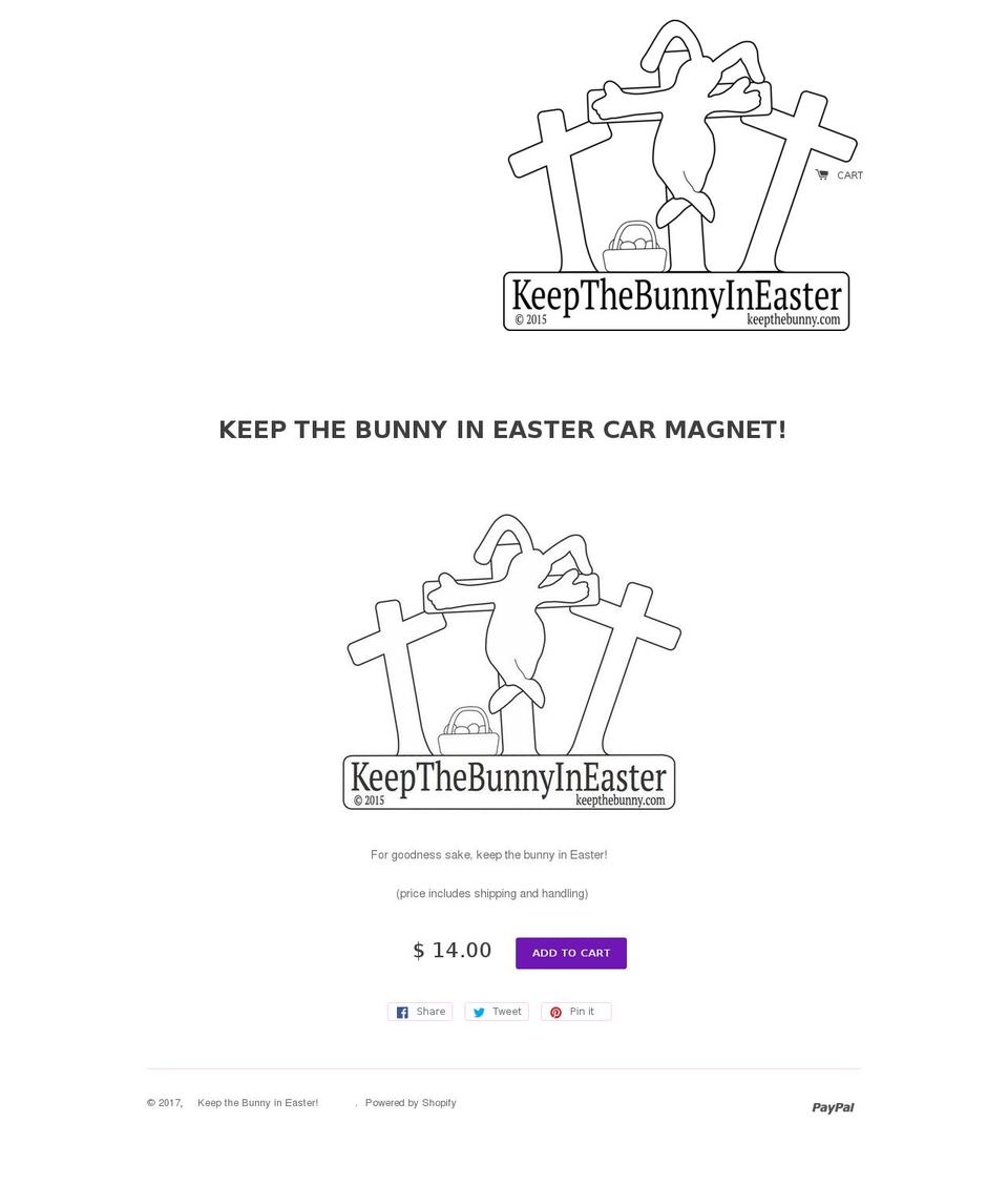 keepthebunny.com shopify website screenshot