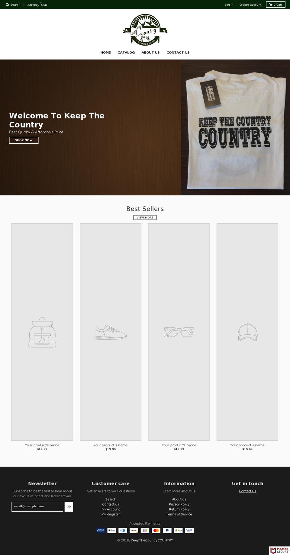 keepthecountry.com — Shopify storefront screenshot