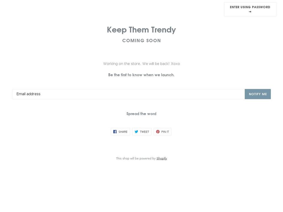 keepthemtrendy.com shopify website screenshot
