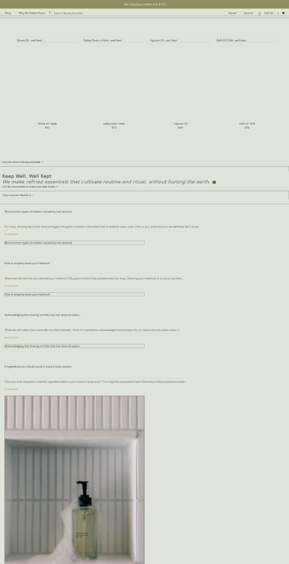 keepwellkept.com shopify website screenshot