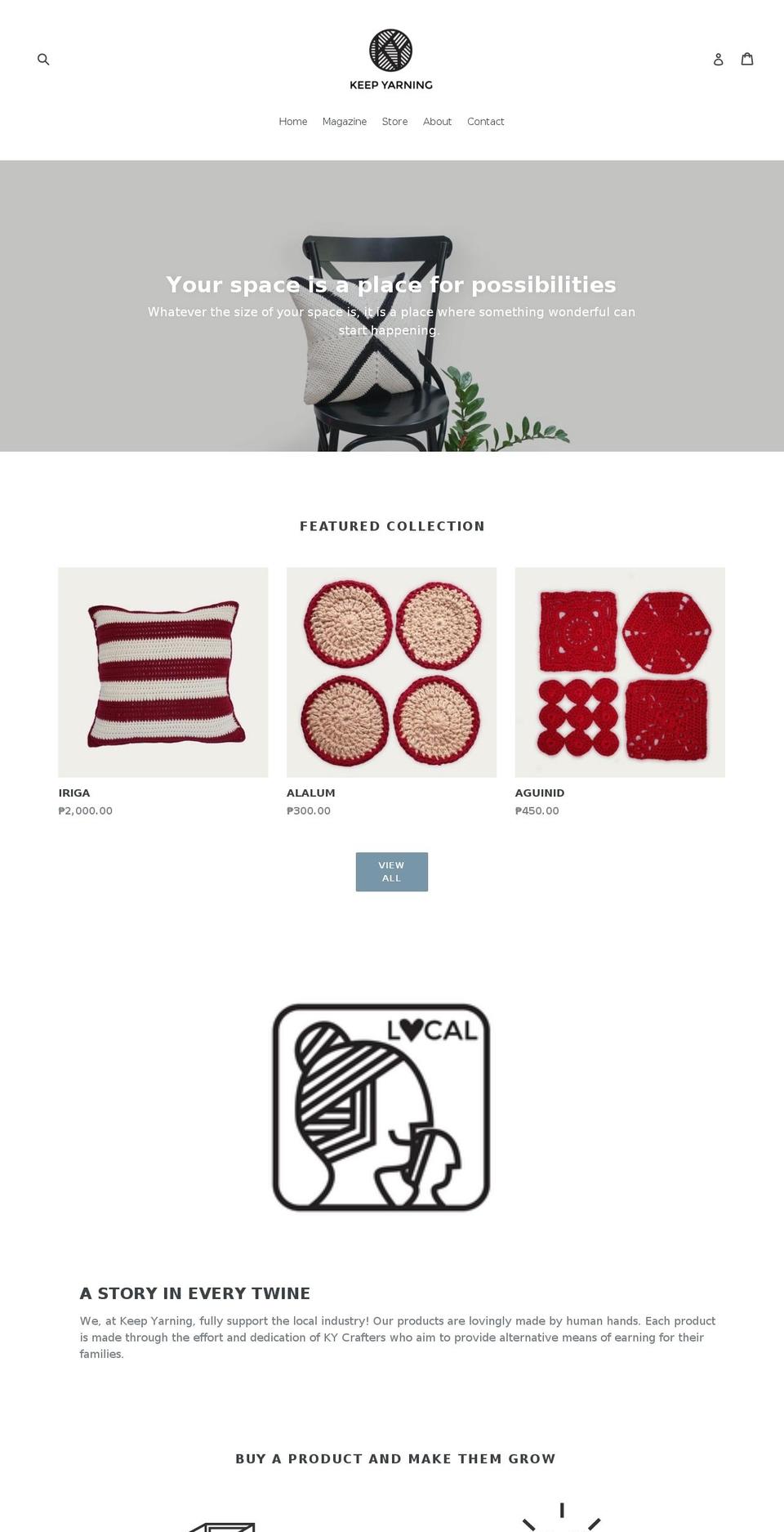 keepyarning.com — Shopify storefront screenshot
