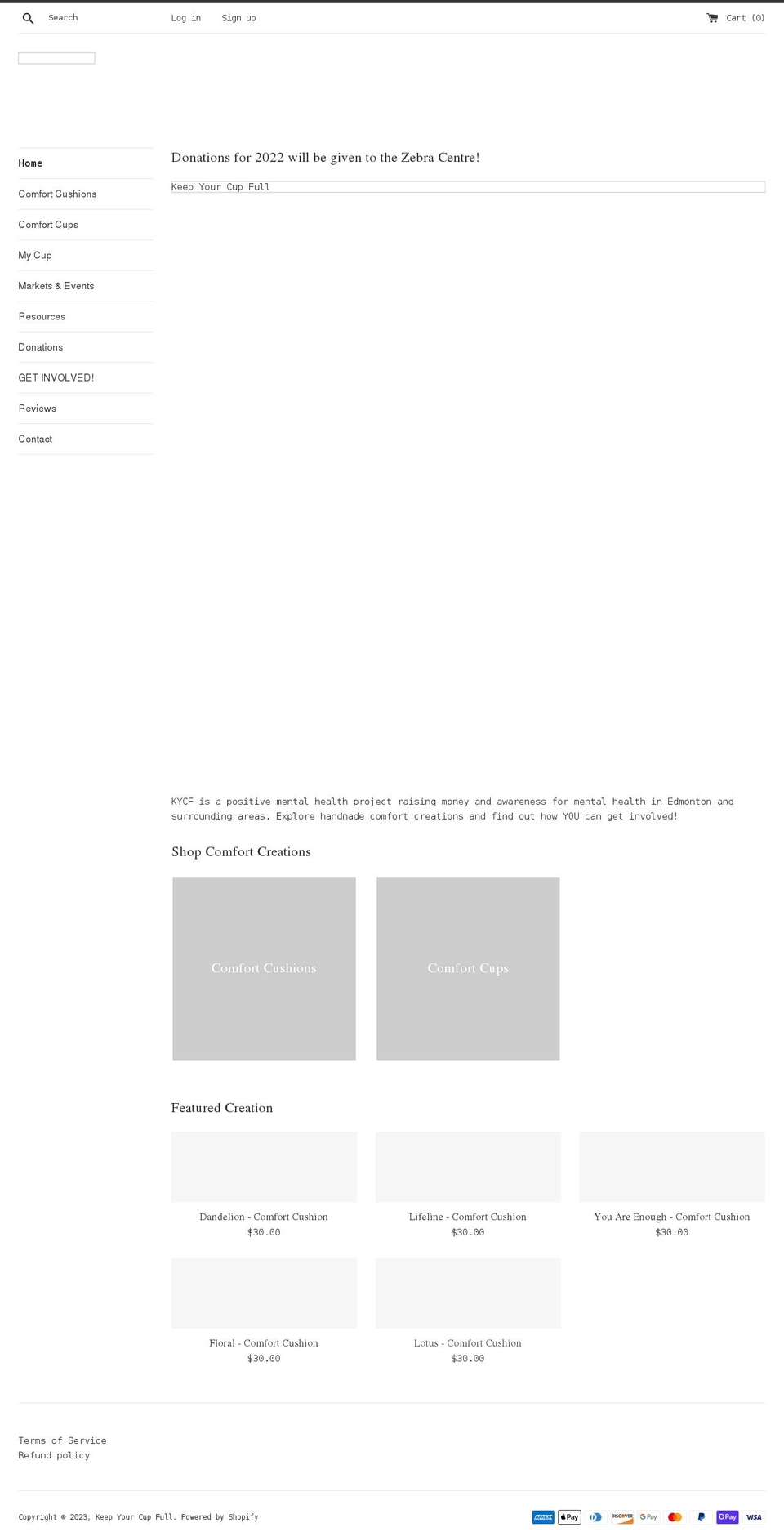 keepyourcupfull.ca shopify website screenshot