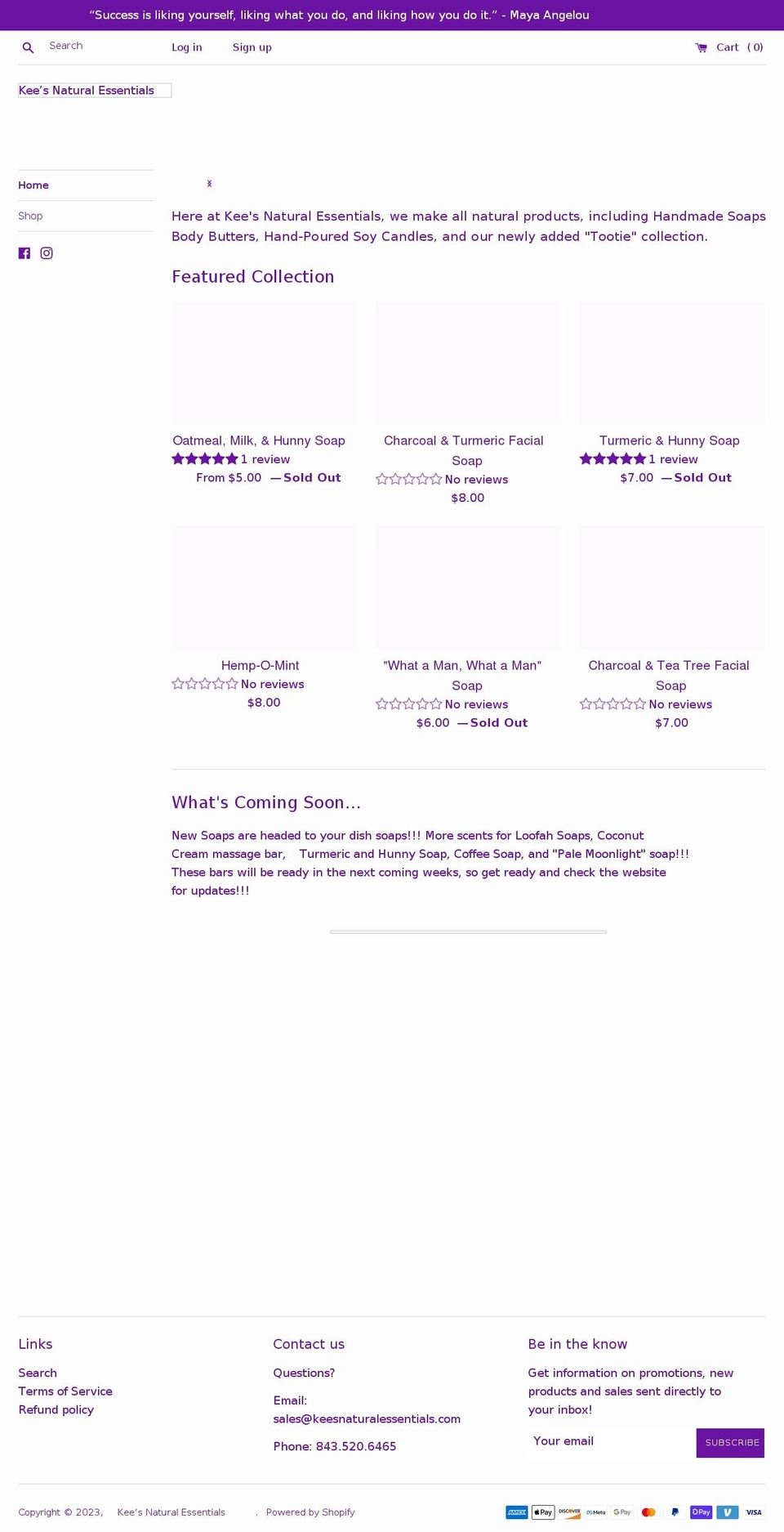 keesnaturalessentials.com shopify website screenshot