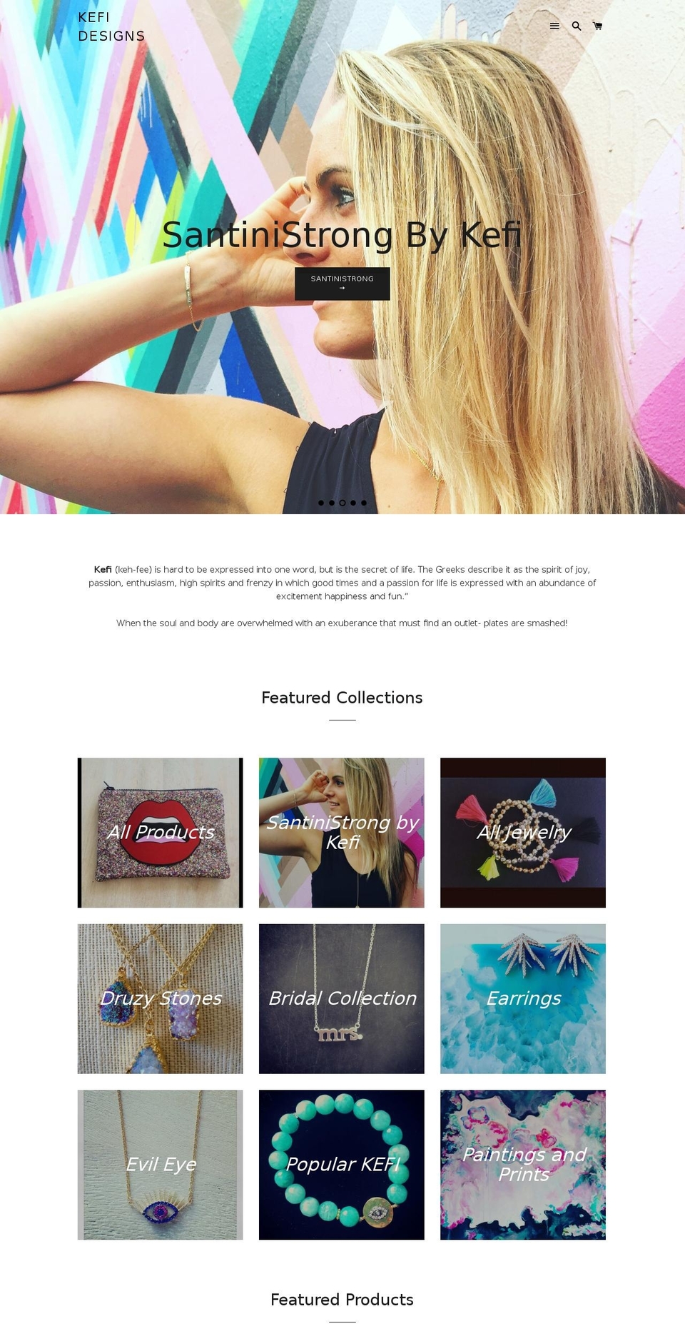 kefidesigns.com shopify website screenshot