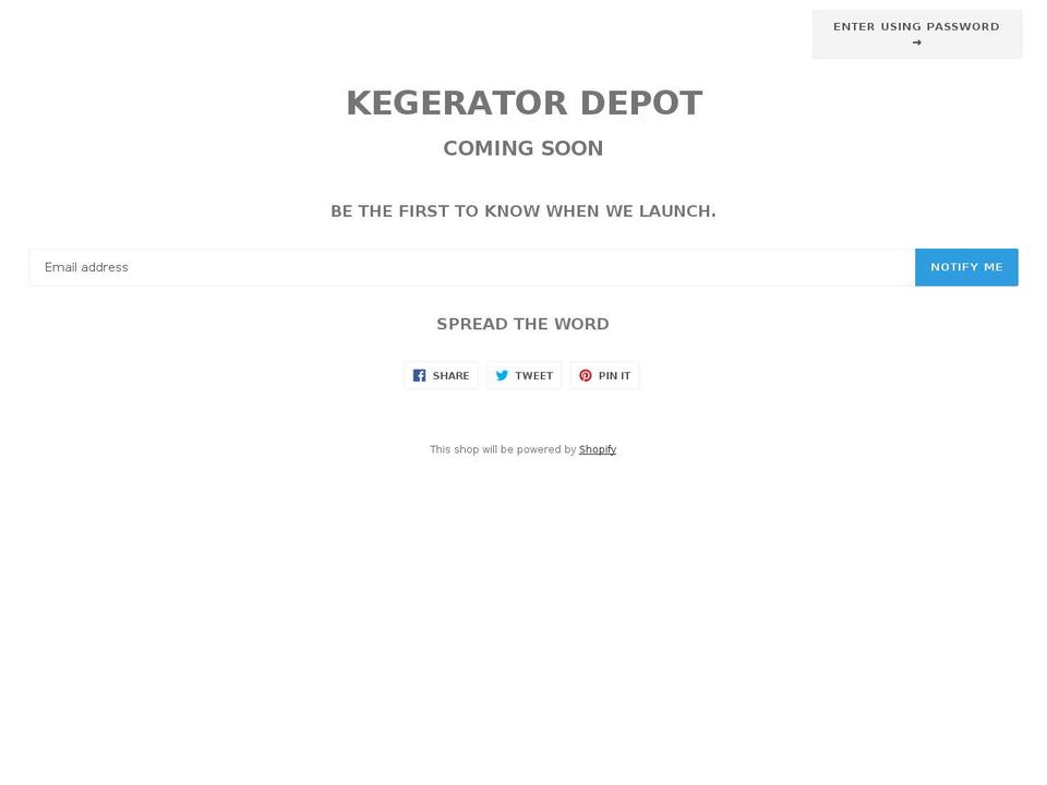 kegeratordepot.com shopify website screenshot