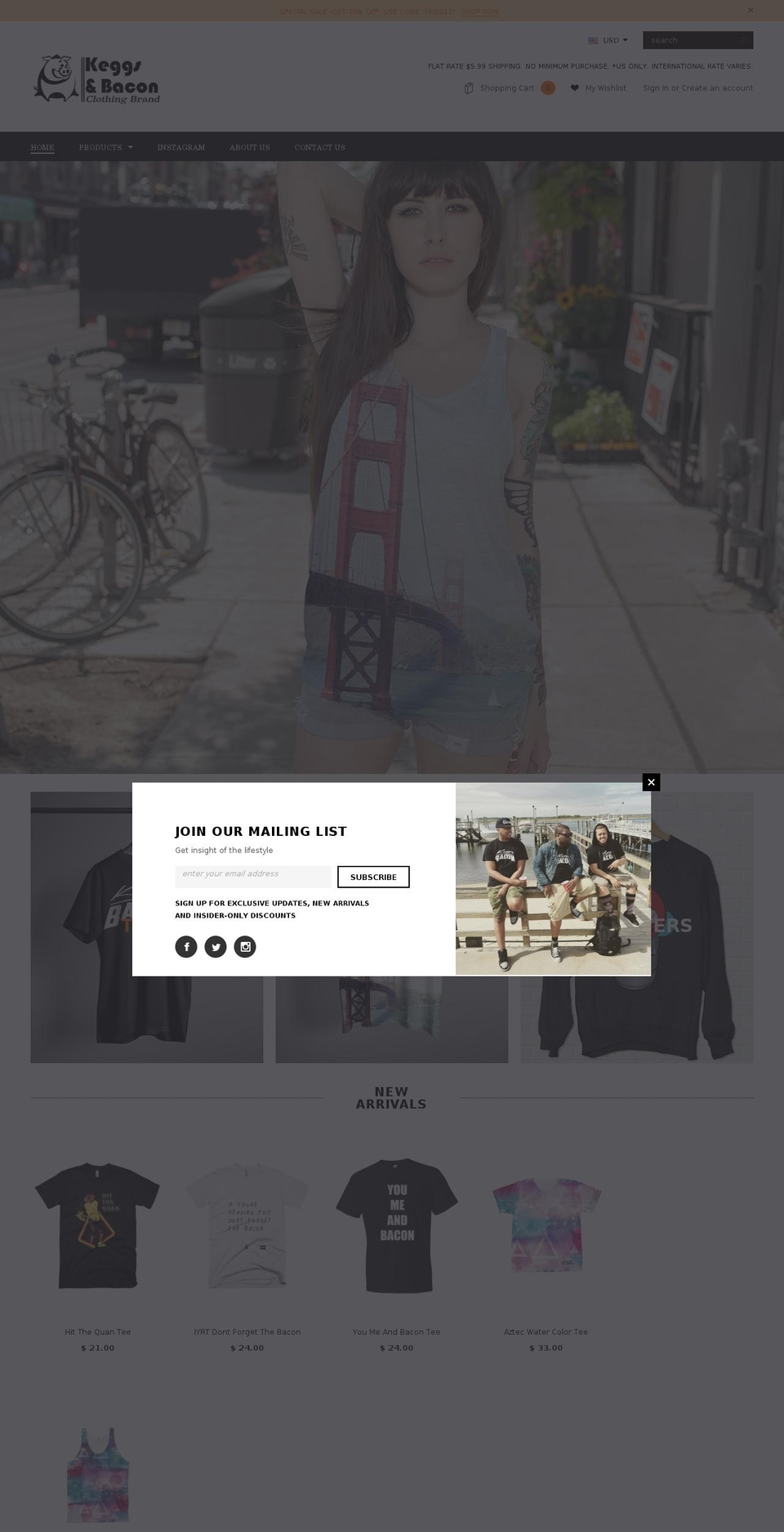 keggsandbacon.com shopify website screenshot