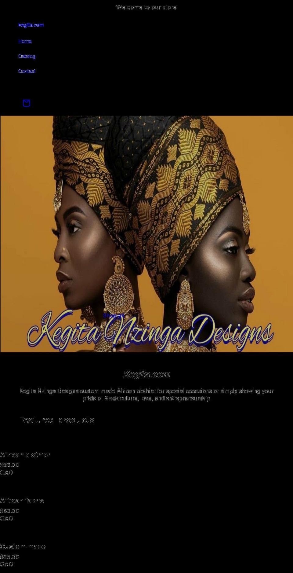 kegita.com shopify website screenshot