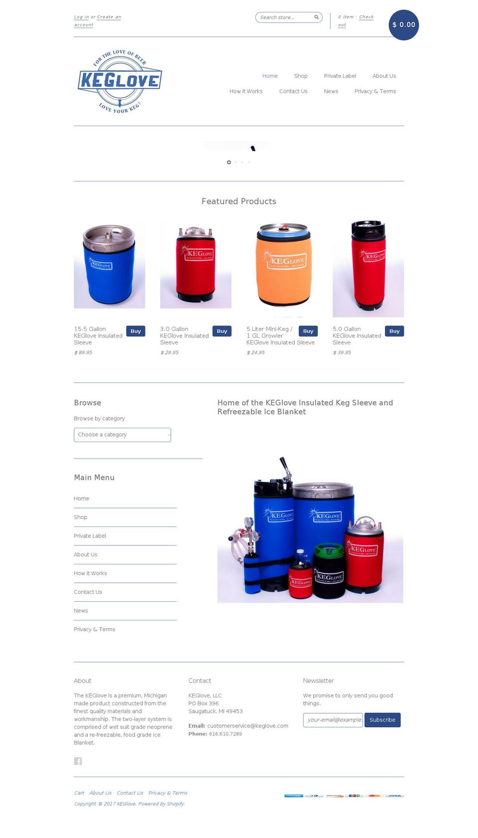 KEGlove White Theme Shopify theme site example keglove.com