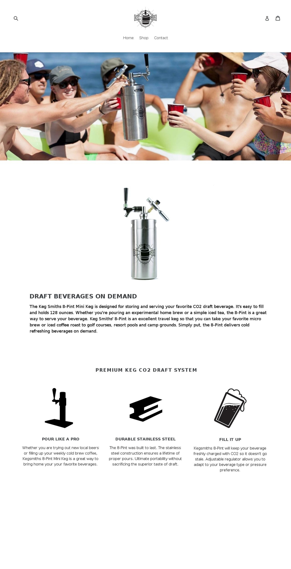 kegsmiths.com shopify website screenshot