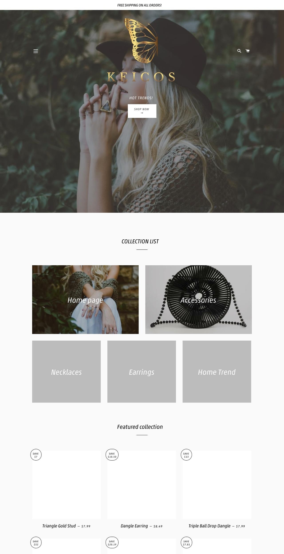 keicos.com — Shopify storefront screenshot