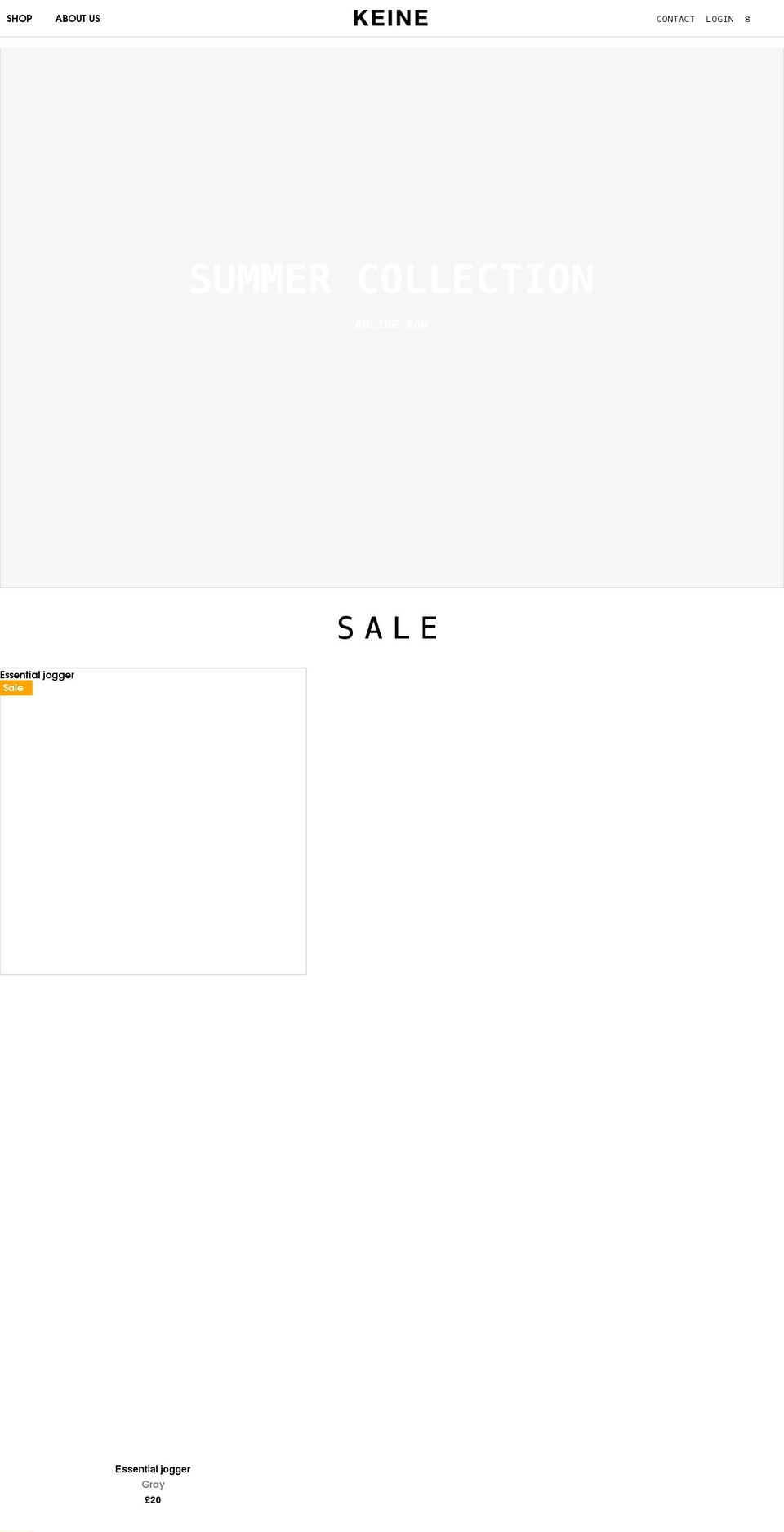 keineclo.com shopify website screenshot