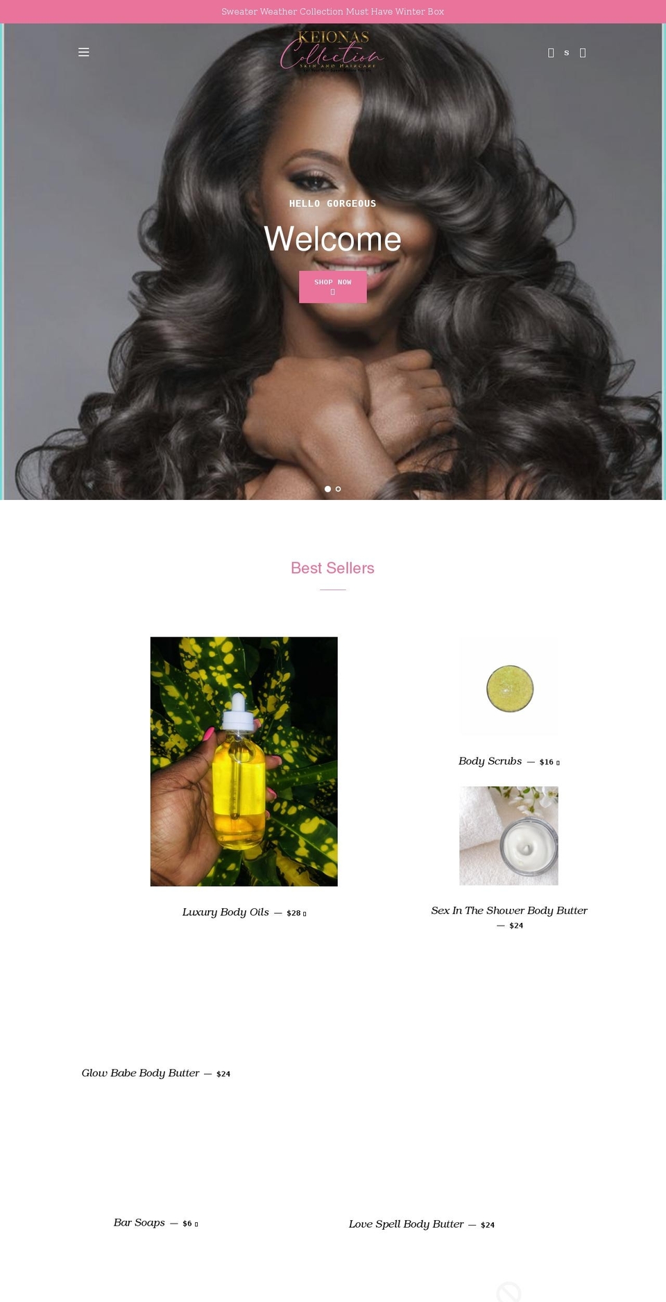 keionascollection.com — Shopify storefront screenshot