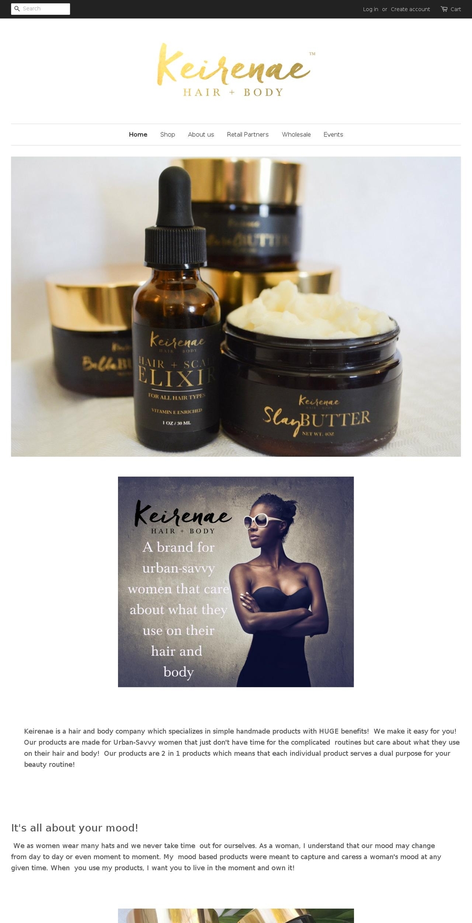 keirenae.com shopify website screenshot