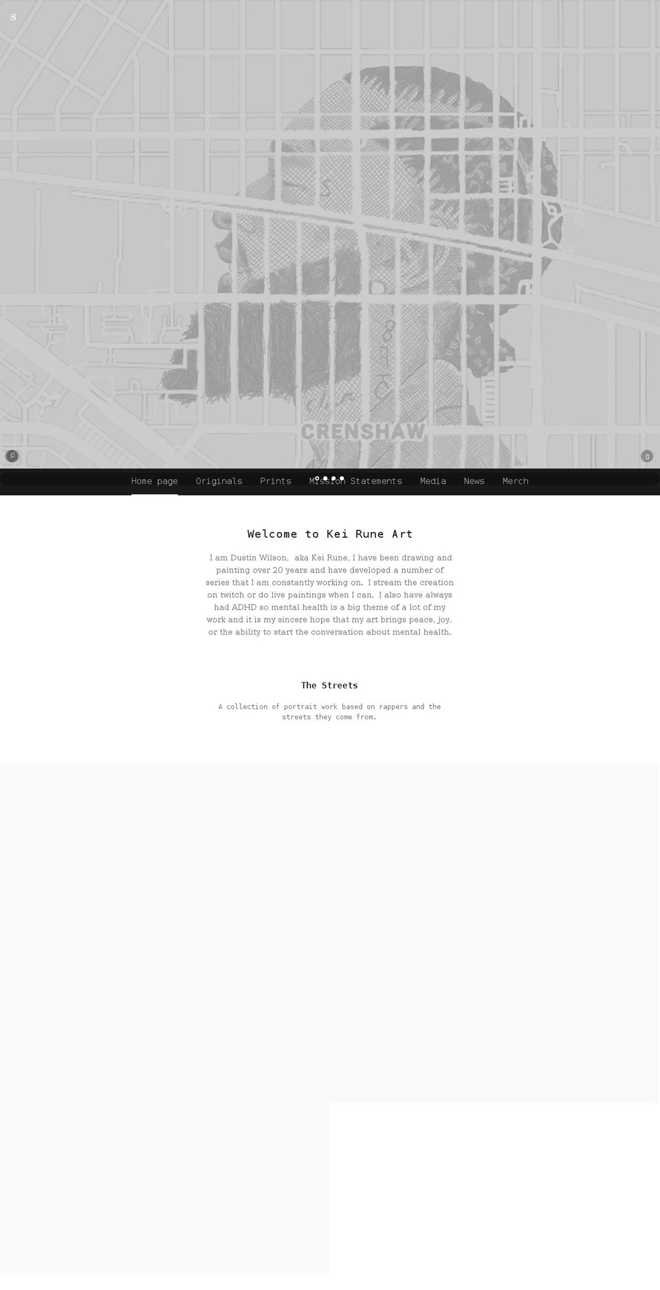 keiruneart.com shopify website screenshot