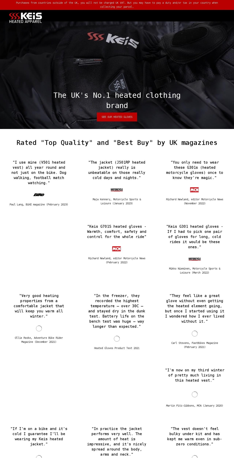 keisapparel.com shopify website screenshot