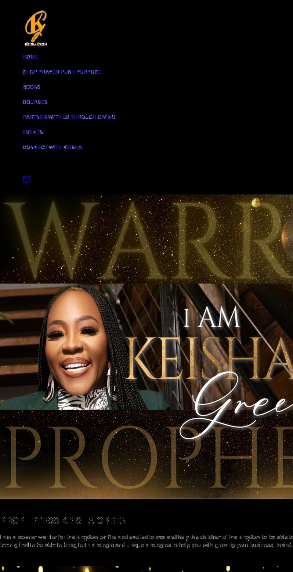 keishagreen.com shopify website screenshot