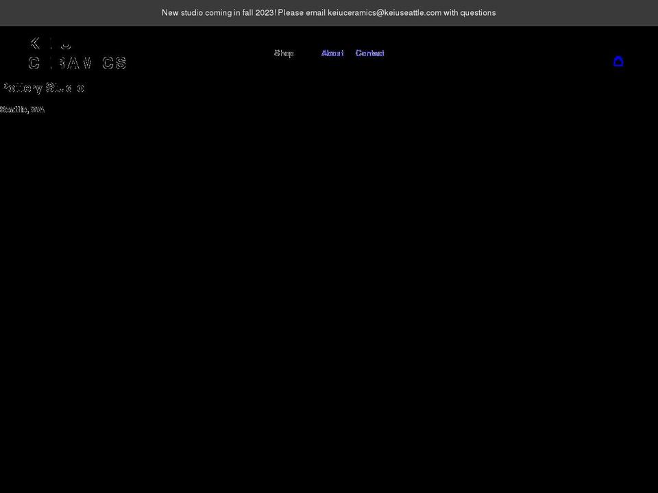 keiuceramics.com shopify website screenshot