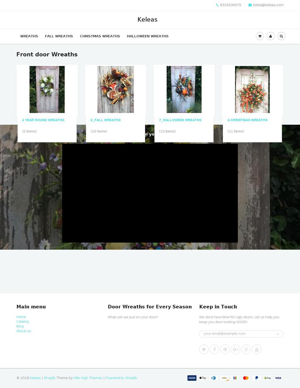 keleasflorals.com shopify website screenshot