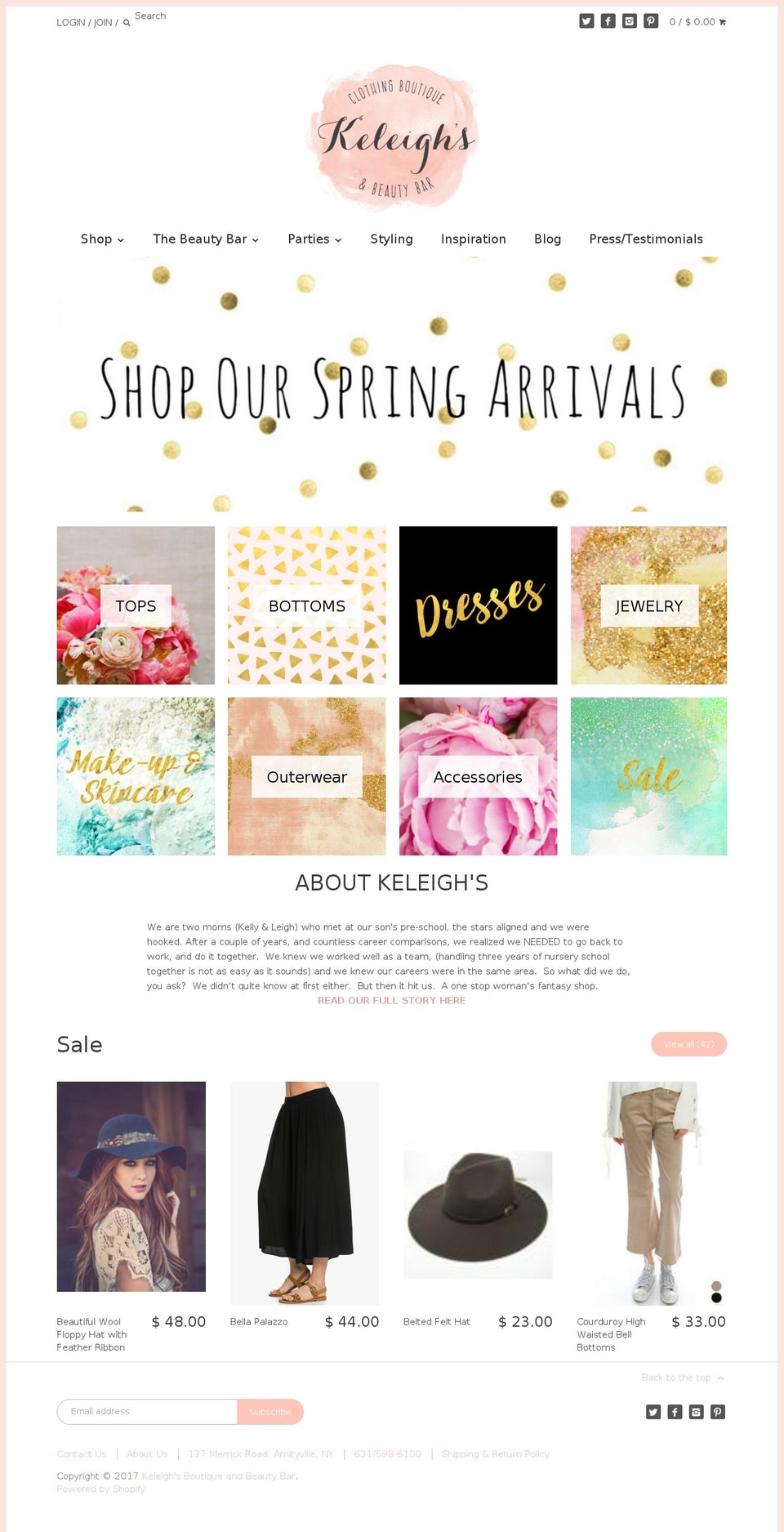 keleighsboutique.com shopify website screenshot