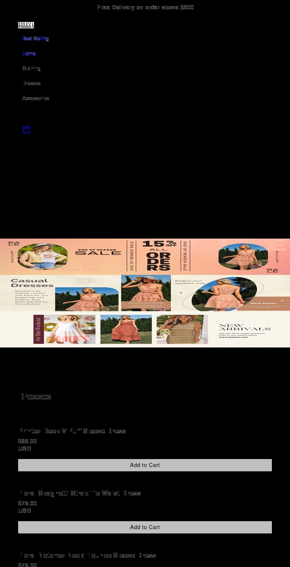 keleza.com shopify website screenshot
