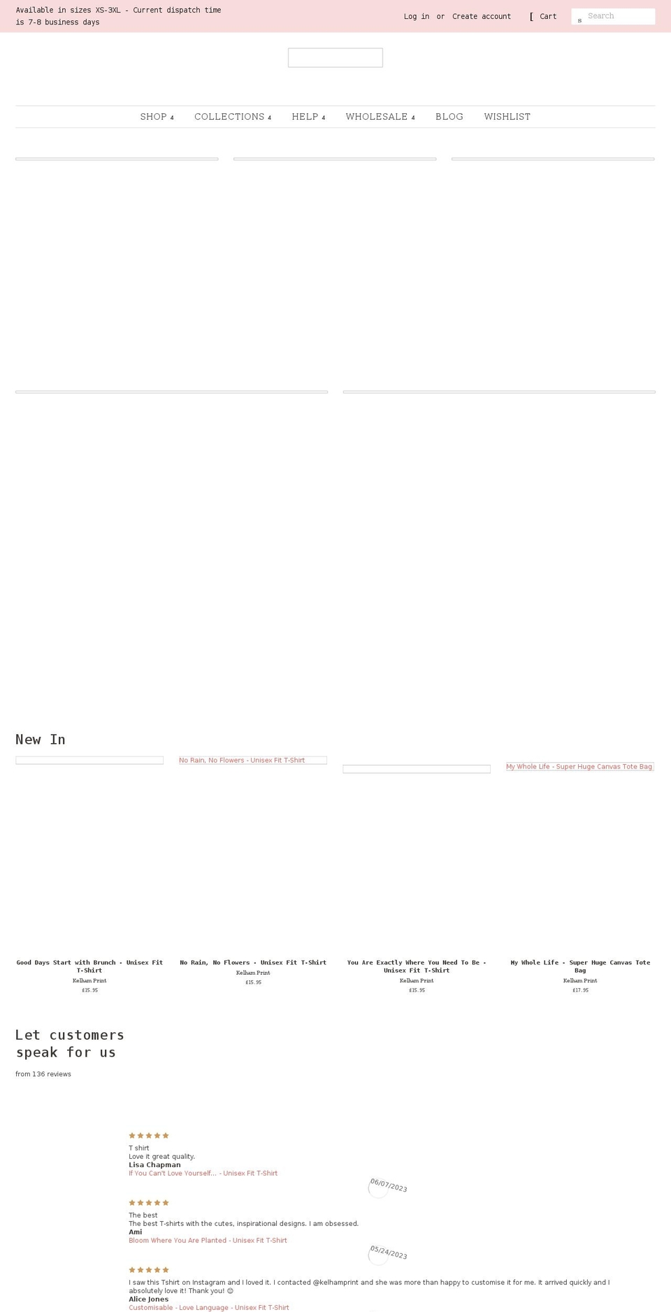 kelhamprint.co.uk shopify website screenshot