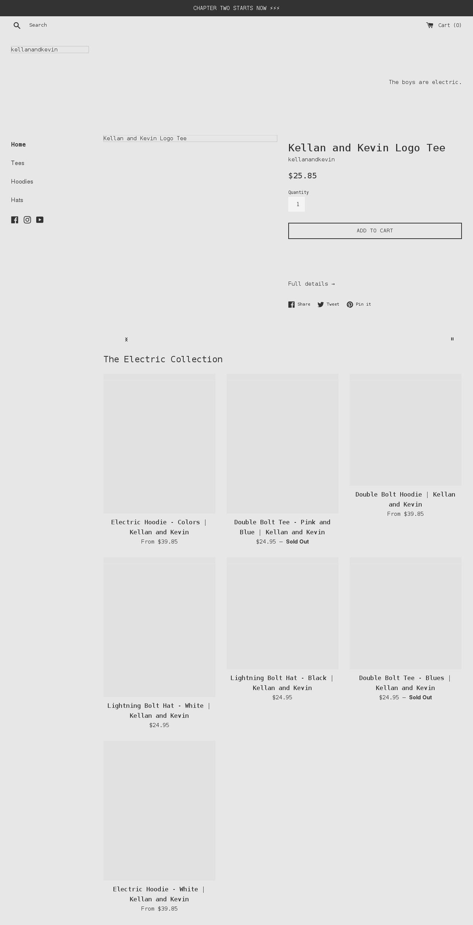 kellanandkevin.com shopify website screenshot