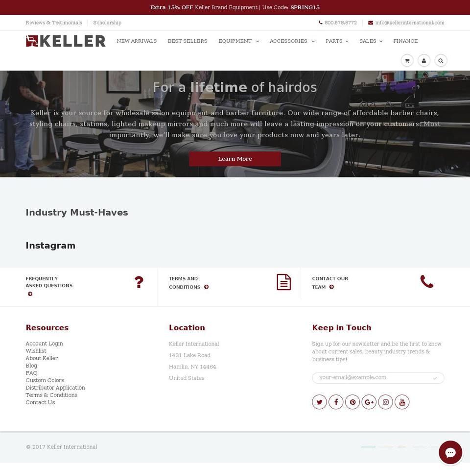keller-intl.com shopify website screenshot