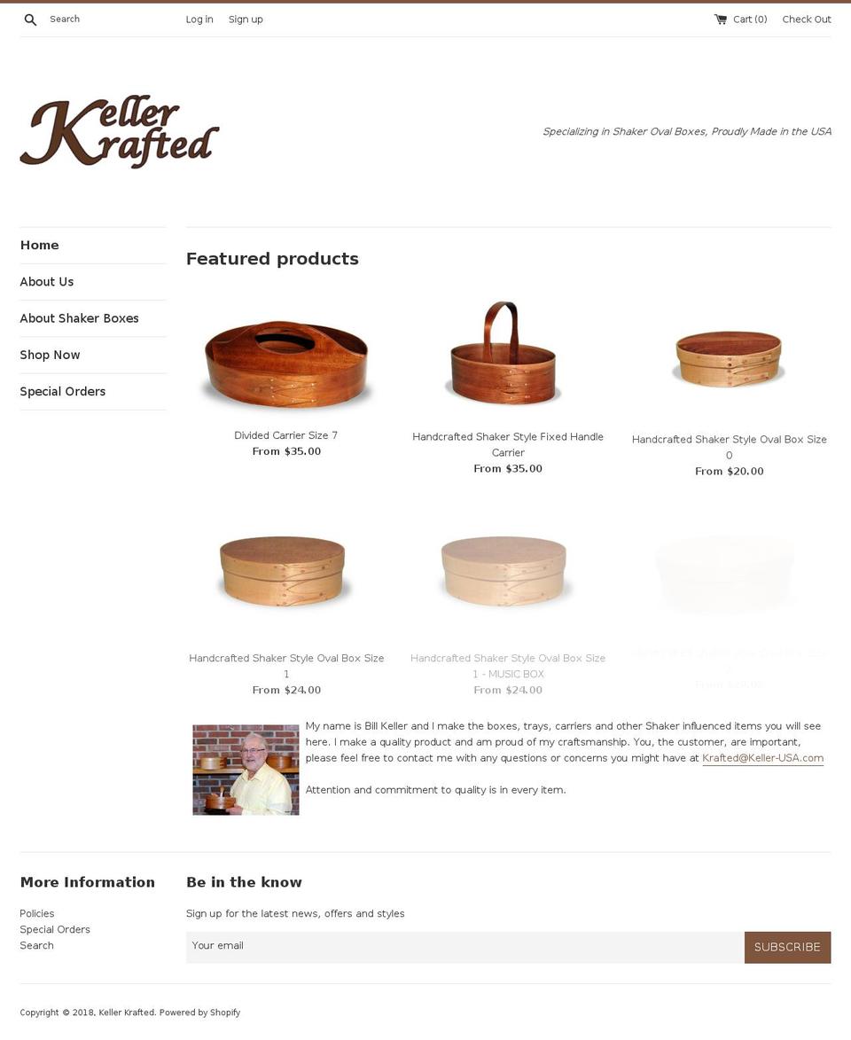 kellerkrafted.com — Shopify storefront screenshot