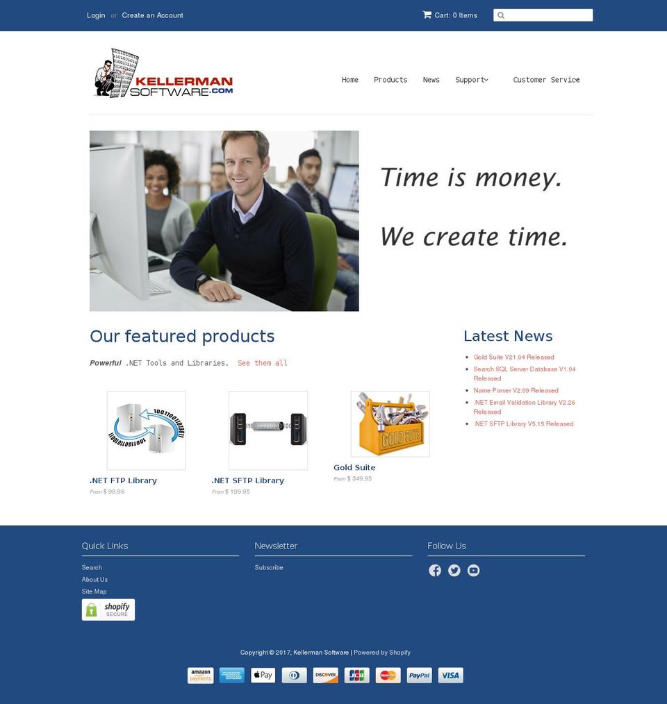 kellermansoftware.com shopify website screenshot