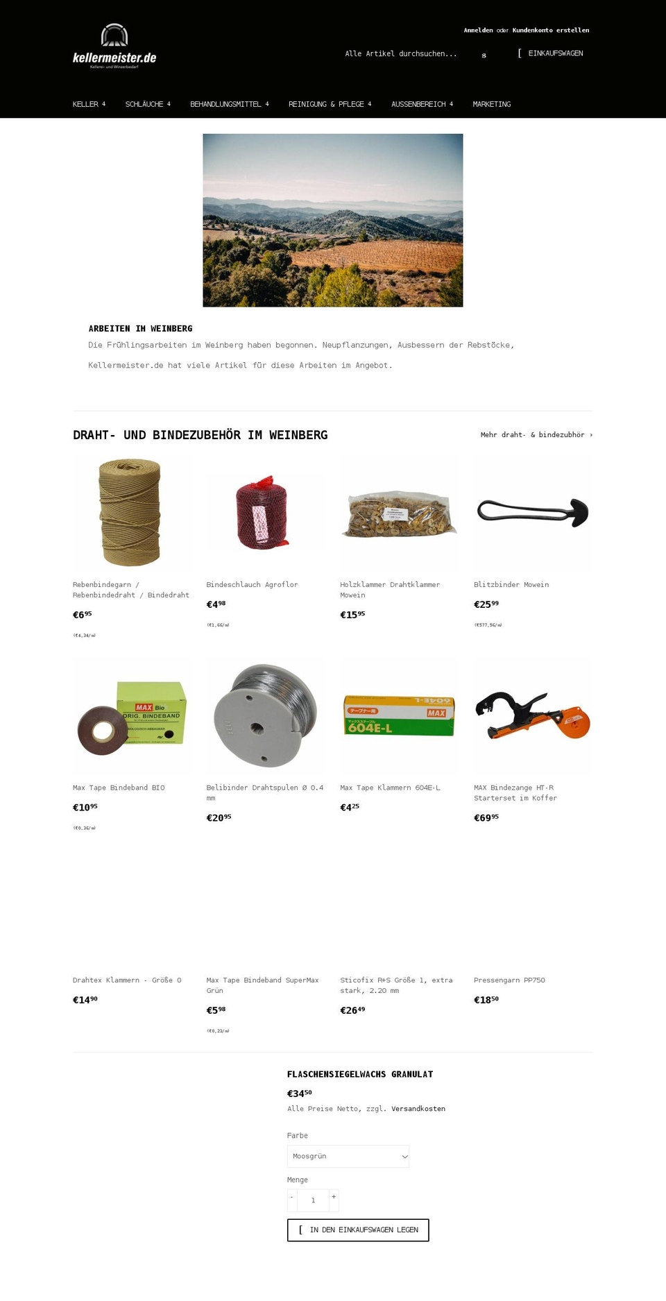 kellermeister.de shopify website screenshot