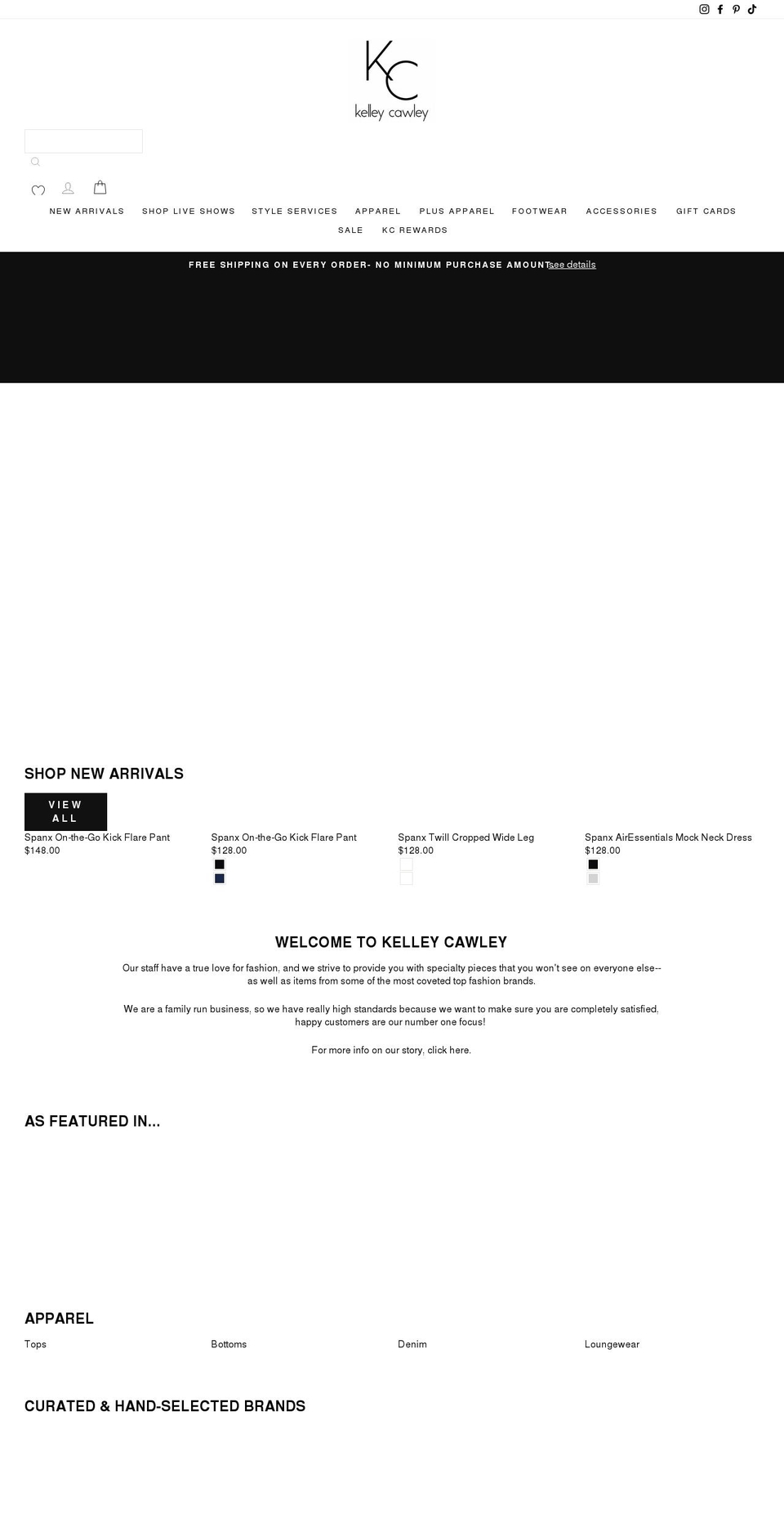 kelleycawley.com shopify website screenshot