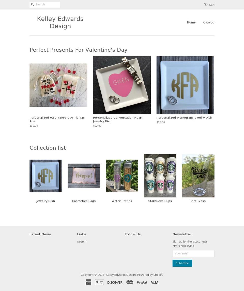 kelleyedwardsdesign.com — Shopify storefront screenshot