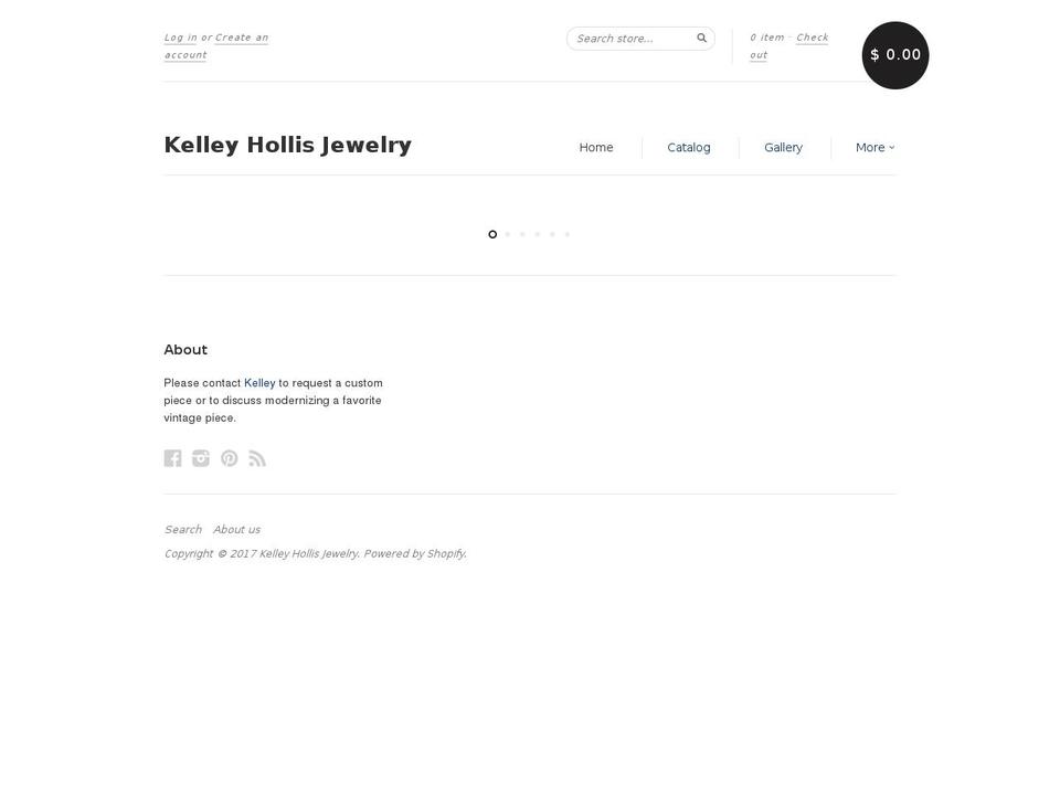 kelleyhollisjewelry.com shopify website screenshot