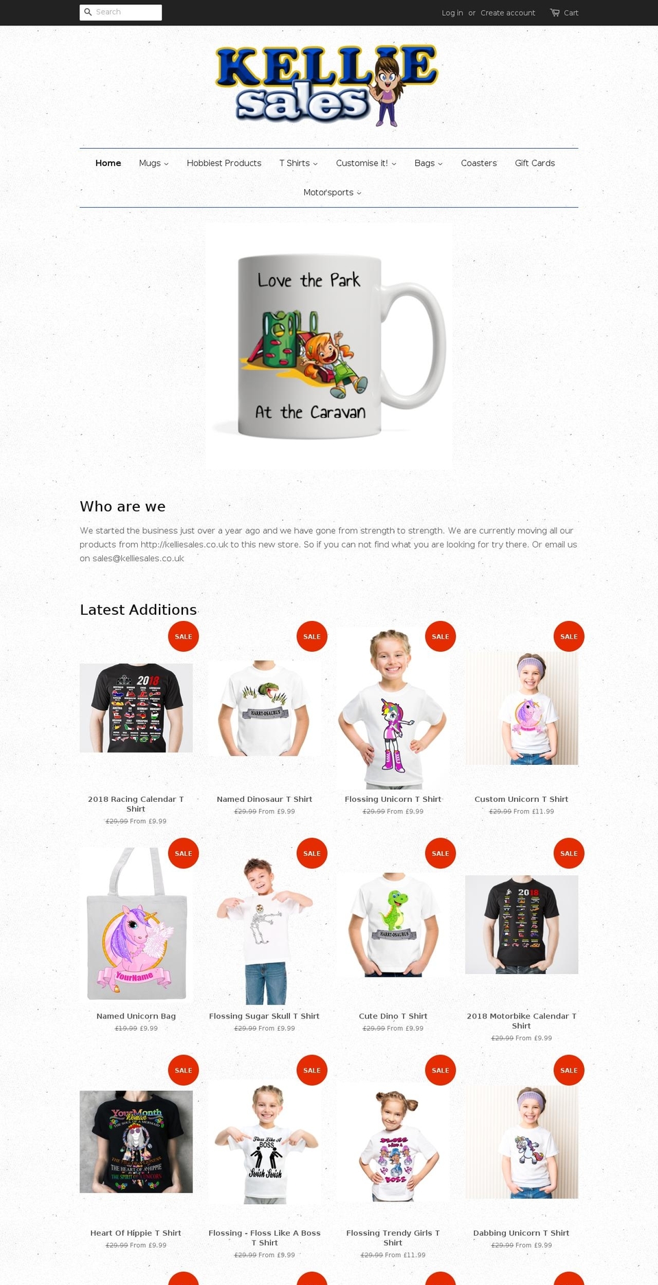 kelliesales.uk shopify website screenshot