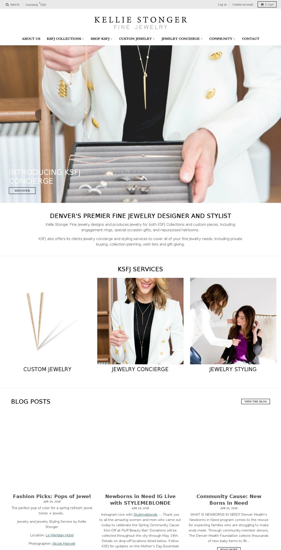 kelliestonger.com — Shopify storefront screenshot