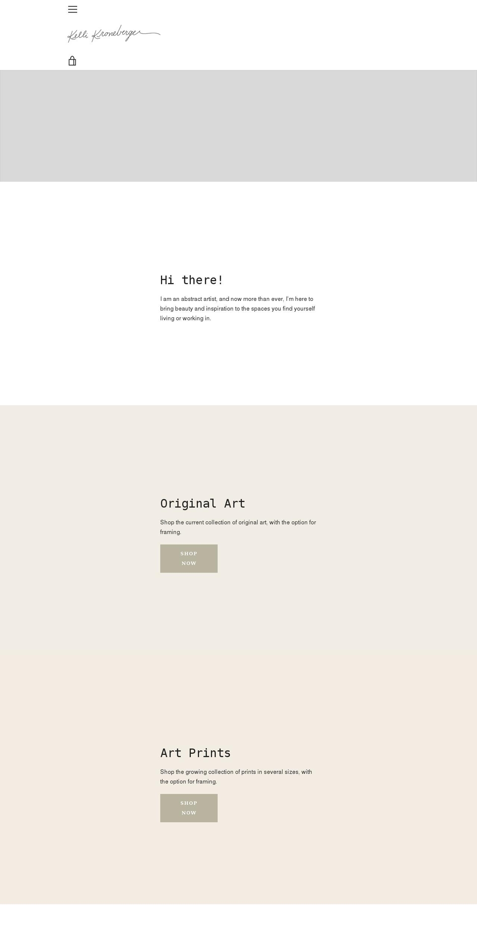 kellikroneberger.com shopify website screenshot