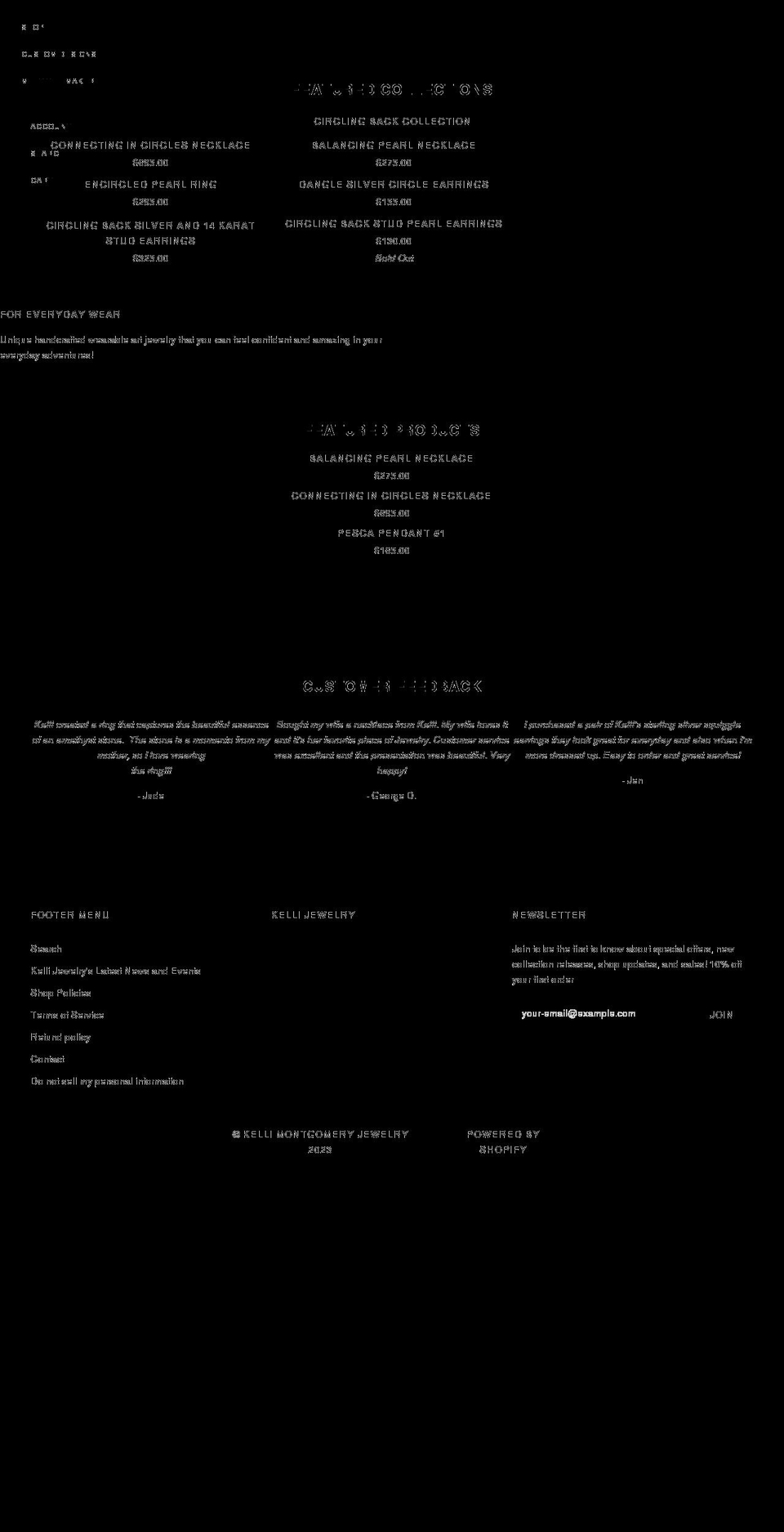 kellimontgomeryjewelry.com shopify website screenshot