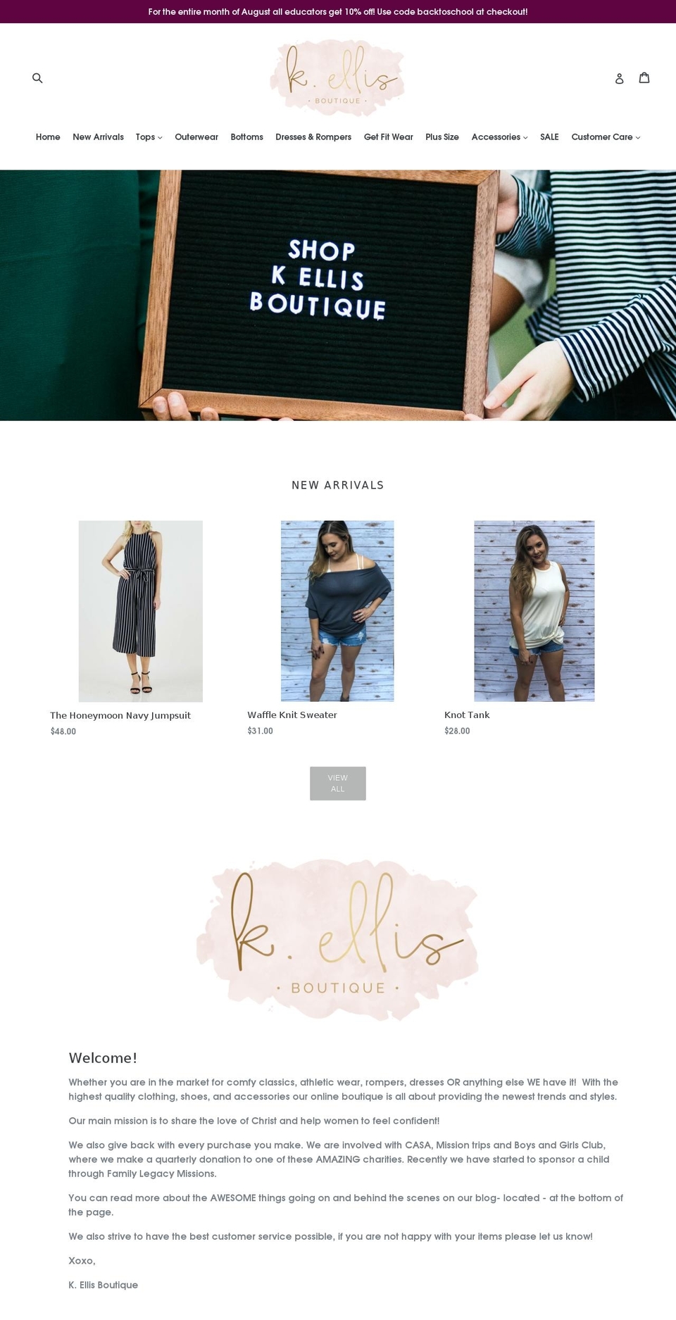 kellisboutique.com shopify website screenshot